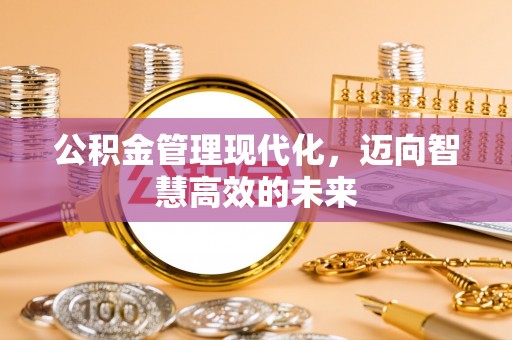 高邑公积金管理现代化，迈向智慧高效的未来