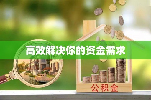 高邑高效解决你的资金需求