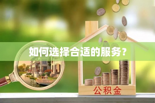 高邑如何选择合适的服务？