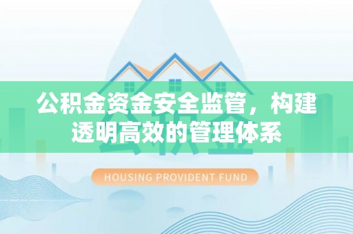 高邑公积金资金安全监管，构建透明高效的管理体系