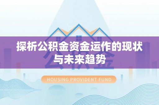 高邑探析公积金资金运作的现状与未来趋势